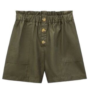 Zara NWT Buttoned Paper Bag Shorts size L